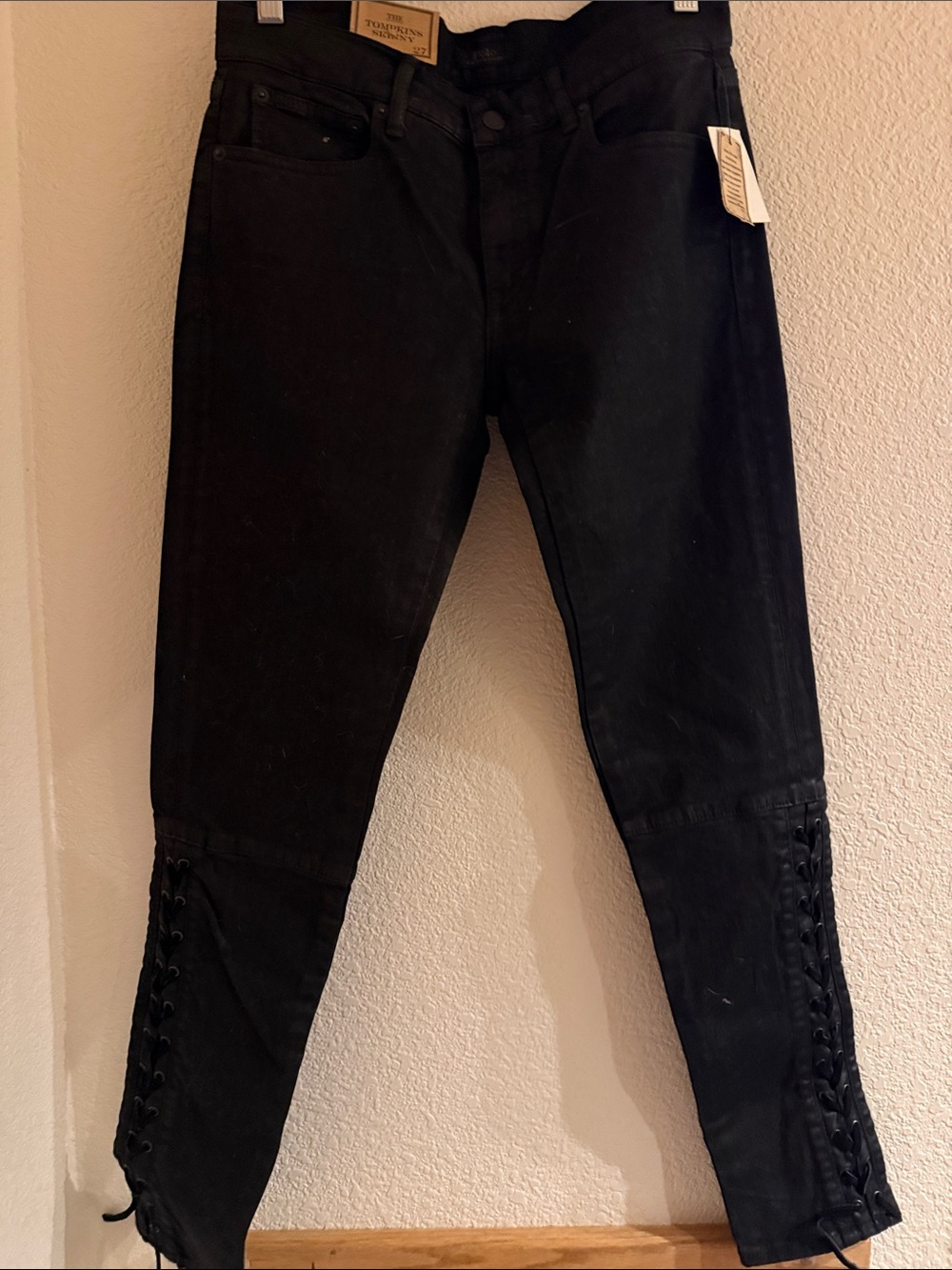 Polo by Ralph Lauren Black Skinny Jeans with Lace-Up Ankle Detail